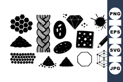 Vintage Black Geometric Shapes Clipart Set for Crafts Product Image 1