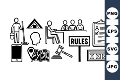 Minimalist Business Office Icon Line Art Set Product Image 1