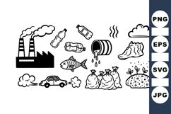 Hand Drawn Pollution Clipart for Environmental Product Image 1