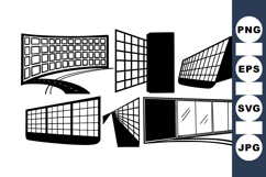 Modern Glass Building Clipart for Use Product Image 1