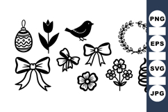 Hand Drawn Spring Floral Clipart for Crafts Product Image 1