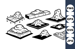 Hand Drawn Sand Piles Clipart Product Image 1