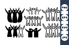 Celebration People Silhouette Clipart for Events Product Image 1
