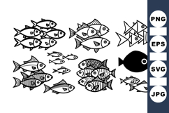 Hand Drawn Fish Clipart Bundle For Nautical Crafts Product Image 1