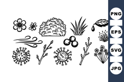 Hand Drawn Botanical Clipart Collection for Crafts Product Image 1