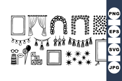 Hand Drawn Birthday Party Decor Clipart Set Product Image 1