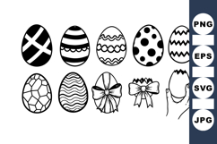 Hand Drawn Easter Egg Clipart for Crafts Product Image 1