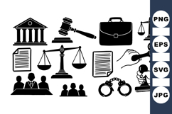 Legal Justice Clipart Set for Courtroom Design Product Image 1