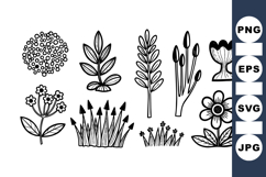Hand Drawn Botanical Floral Clipart Bundle Set Product Image 1