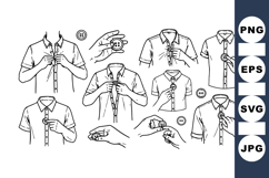 Step By Step Shirt Folding Instruction Illustrations Set Product Image 1