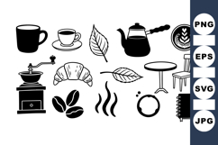 Vintage Coffee Shop Clipart for Café Designs Product Image 1