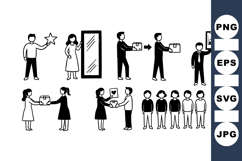 Minimalist People Icon Vector Set for Business Use Product Image 1