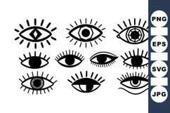 Hand Drawn Eye Clipart Bundle For Artistic Projects Product Image 1