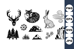 Hand Drawn Rustic Woodland Animal Clipart Product Image 1