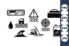 Water Damage Icon Set for Emergency and Insurance Use Product Image 1