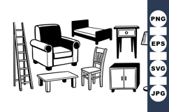Minimalist Scandinavian Furniture Clipart Collection Product Image 1