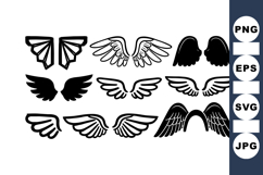 Angel Wings Silhouette Clipart for Crafts Product Image 1