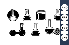 Vintage Chemistry Flask Clipart For Educational Use Product Image 1
