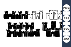 Medieval Castle Silhouette Clipart Set For Crafts Product Image 1