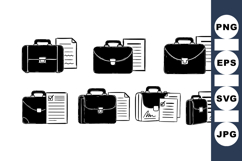 Vintage Briefcase And Document Clipart For Business Product Image 1
