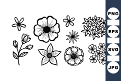 Hand Drawn Floral Clipart Bundle For Crafts Product Image 1