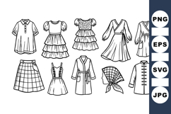 Vintage Victorian Dress Clipart for Crafts Product Image 1