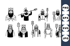Medieval King Silhouette Clipart for Crafts Product Image 1