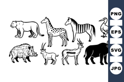 Wild Animal Silhouette Clipart Collection for Crafts Product Image 1