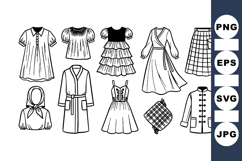 Vintage Dress Clipart For Scrapbooking And Crafts Product Image 1