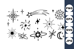 Hand Drawn Celestial Sparkles Clipart Bundle Product Image 1
