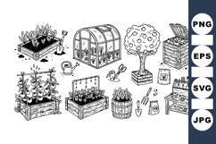 Vintage Garden Tools Clipart for Crafting Product Image 1