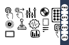Vintage Tech Icons Clipart For Digital Projects Product Image 1