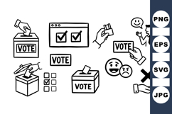 Hand Drawn Voting Ballot Clipart for Elections Product Image 1