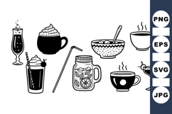 Hand Drawn Hot Beverage Clipart Collection for Winter Product Image 1