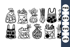Hand Drawn Vintage Grocery Produce Bag Clipart Set Product Image 1