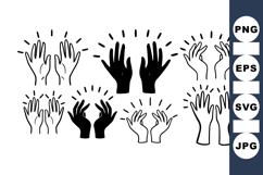 Hand Gesture Silhouette Clipart For Projects Product Image 1