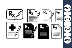 Medical Prescription Icon With Healthcare Symbols Product Image 1