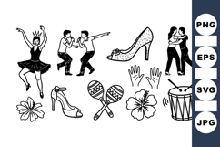 Vintage Retro Dance Clipart for Invitations Product Image 1