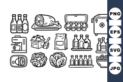 Vintage Kitchen Appliances And Food Clipart Product Image 1