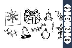 Hand Drawn Christmas Decoration Clipart Product Image 1