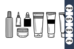 Hand Drawn Cosmetic Bottle Clipart For Designs Product Image 1