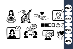 Remote Work Icon Clipart for Virtual Teams Product Image 1