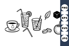Hand Drawn Summer Drink Clipart For Crafts Product Image 1