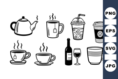 Hand Drawn Hot Drink Clipart For Crafts Product Image 1