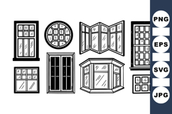 Vintage Window Architectural Clipart for Crafts Product Image 1