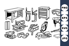 Woodworking Tools Clipart for Craft Projects Product Image 1