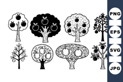 Vintage Black Apple Tree Clipart For Crafts Product Image 1