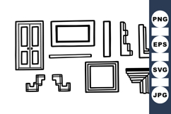 Vintage Architectural Frames Clipart Set for Crafts Product Image 1