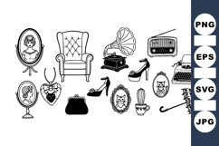 Vintage Victorian Accessories Clipart For Crafts Product Image 1