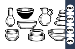Hand Drawn Vintage Ceramic Pottery Clipart Set Product Image 1